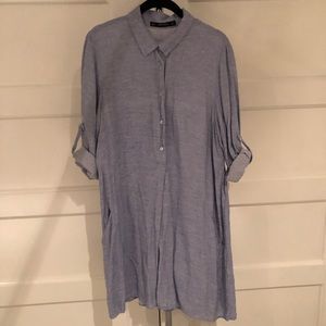 Zara lightweight linen shirt dress